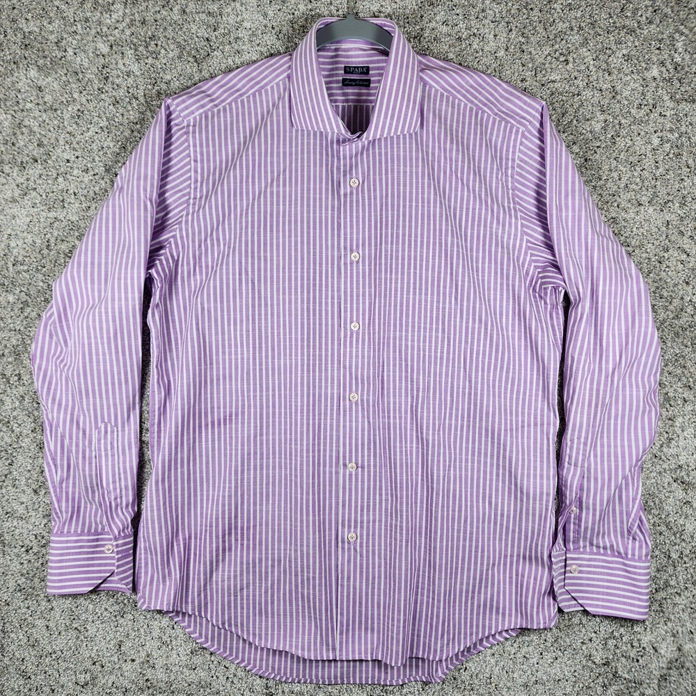 Spada Roma Button Down Mens 17/43 Striped Luxury Collection Made In Italy EUC